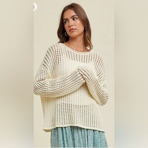 NWOT Wishlist Open Weave Sweater